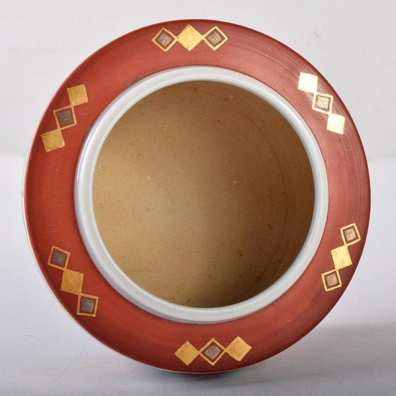 九谷焼　北出不二雄監　倣富本憲吉　富本陶　辻本勇　香炉　銀火屋　共箱　R8455