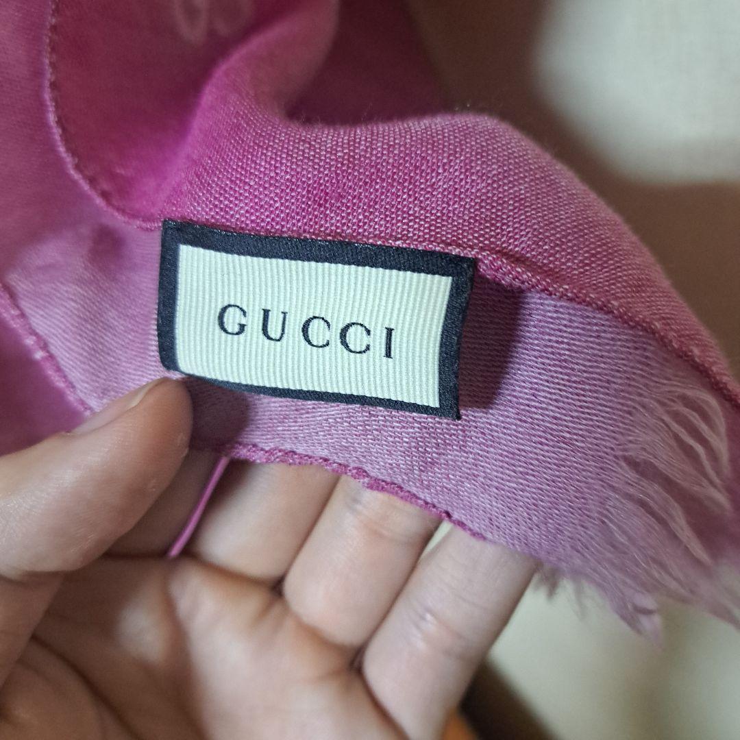GUCCI ピンク マフラー ストール GG柄