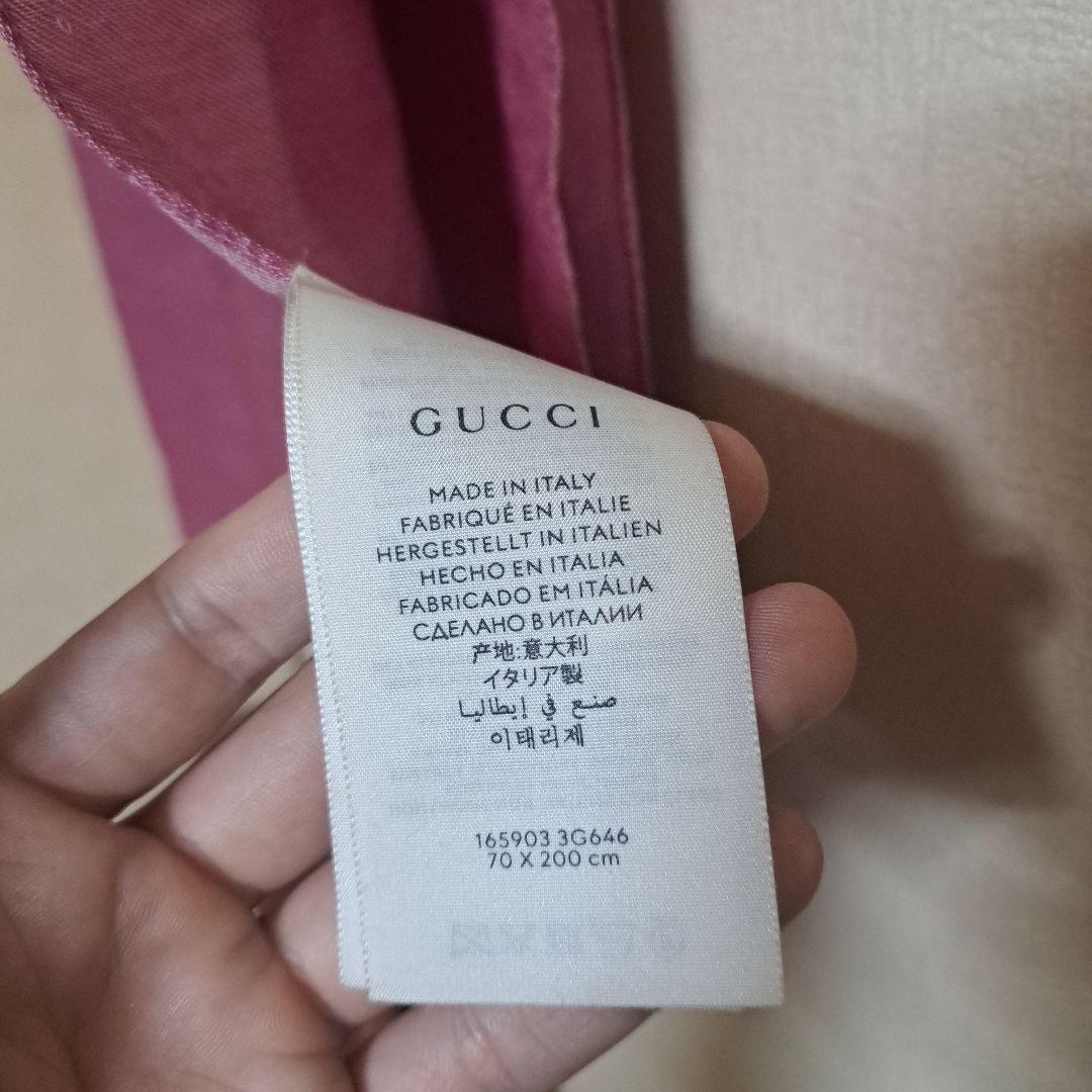 GUCCI ピンク マフラー ストール GG柄