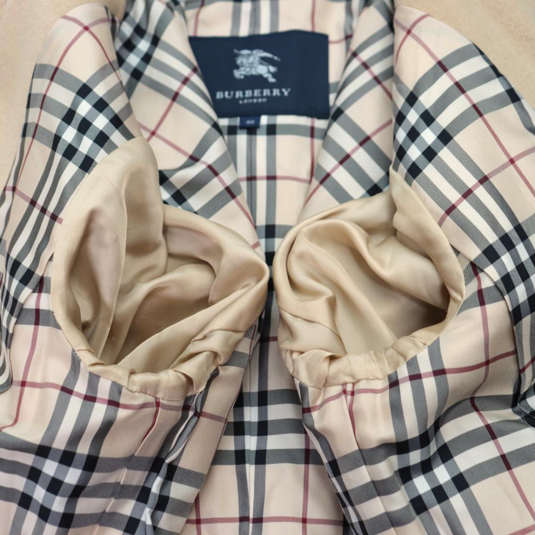 アンゴラ混バーバリー✨ジャケット　ショートコート　ノバチェック ホースロゴ　比翼
