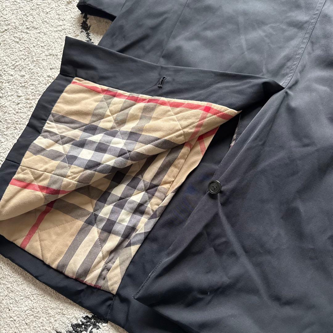 近年モデル　バーバリー　チェスターコート　ノバチェック　ブラック　XL