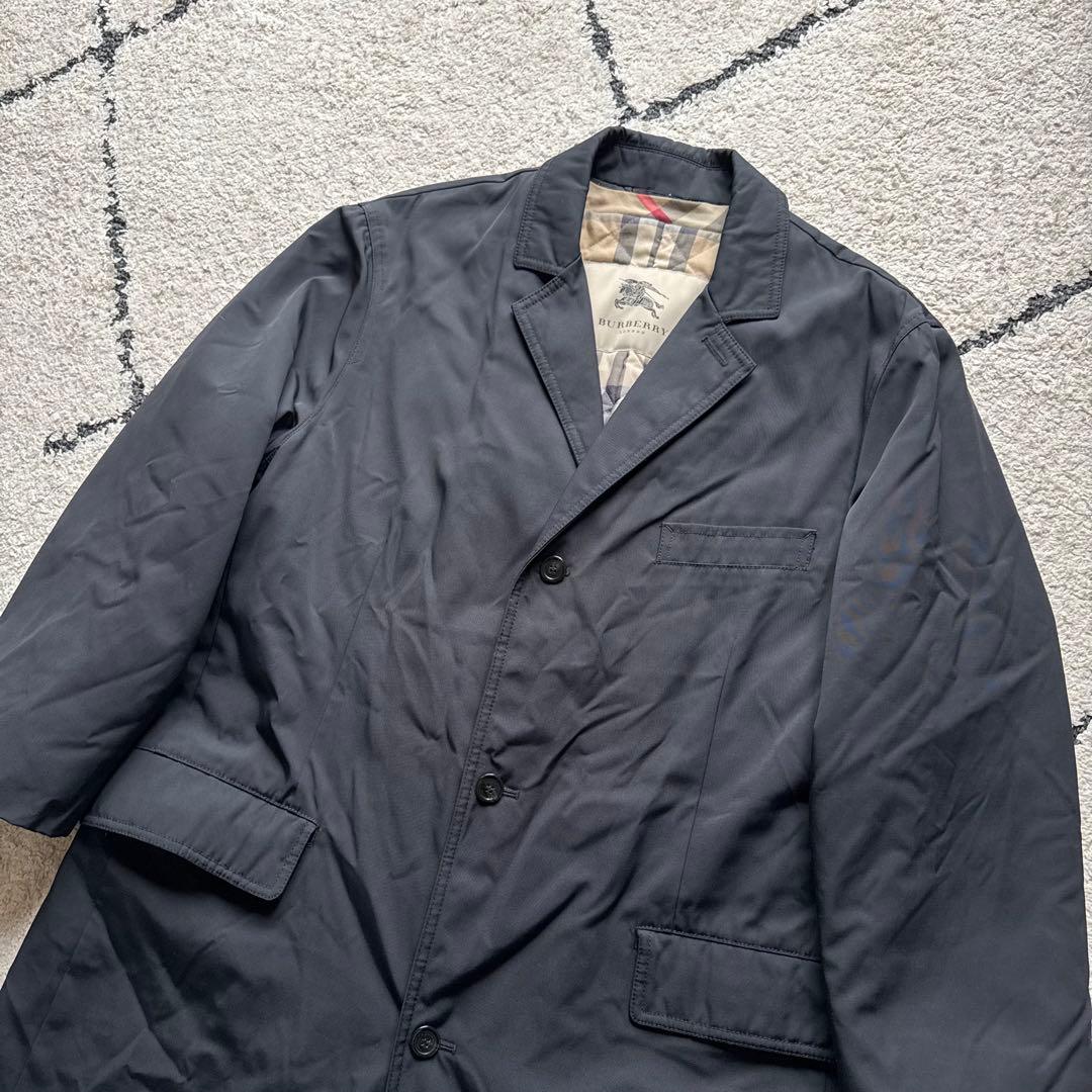 近年モデル　バーバリー　チェスターコート　ノバチェック　ブラック　XL