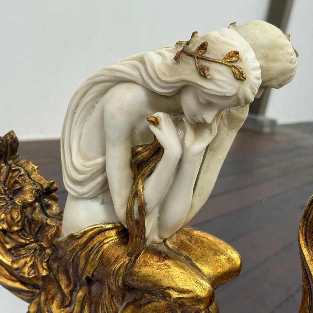 H21K102b アンティーク調 ロココ調 アールヌーボー ウォールミラー