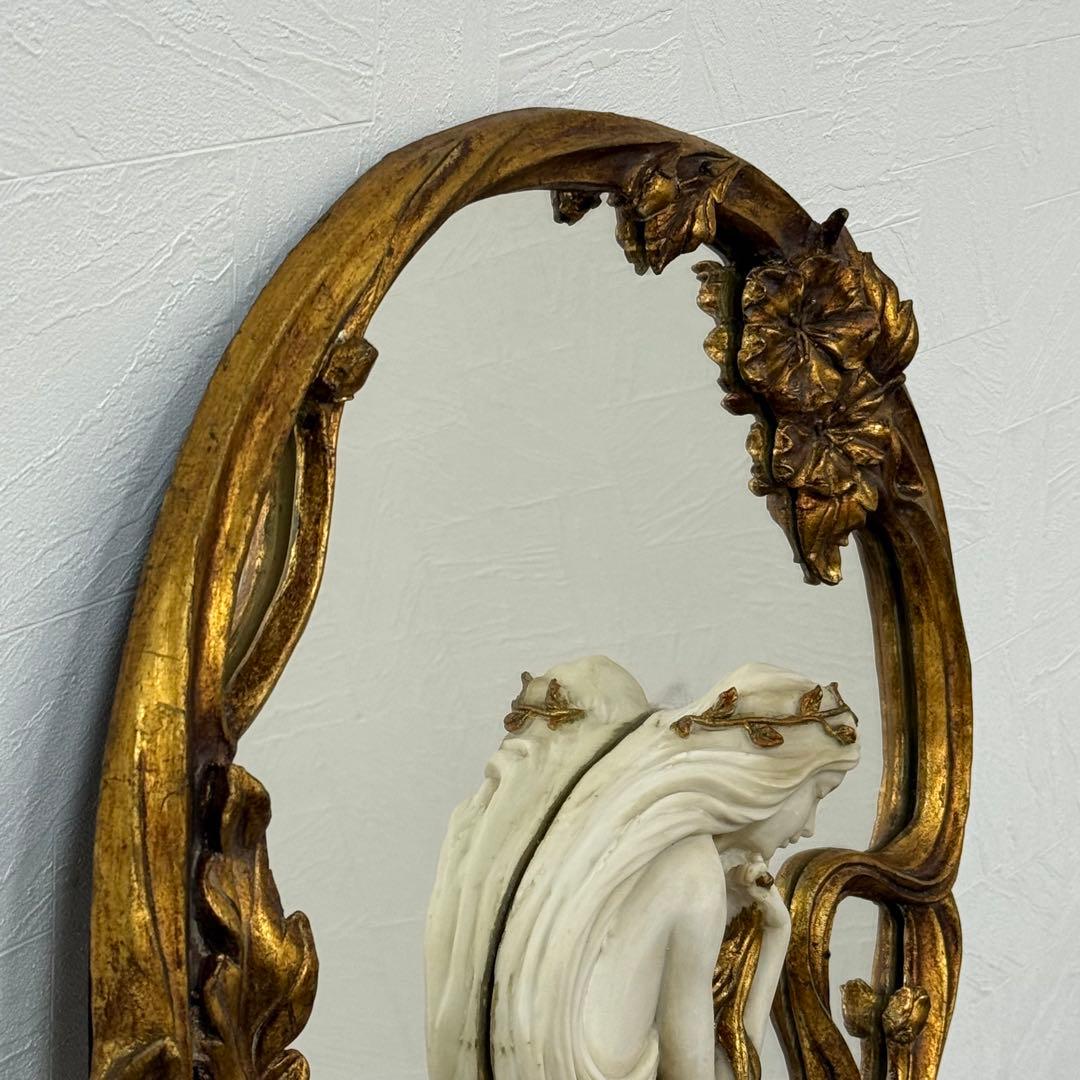 H21K102b アンティーク調 ロココ調 アールヌーボー ウォールミラー