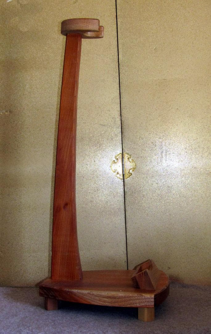 ◆ 別注　木造 薩摩琵琶設置用 欅琵琶架 邦楽器　弦楽器  鑑賞用 ◆