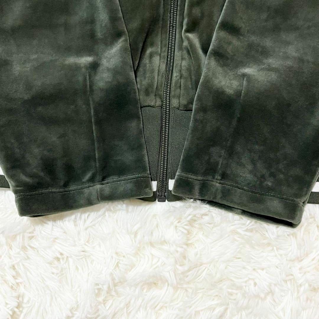 【極美品】アディダス トラックトップ ベロアジャケット ジャージ XL グリーン