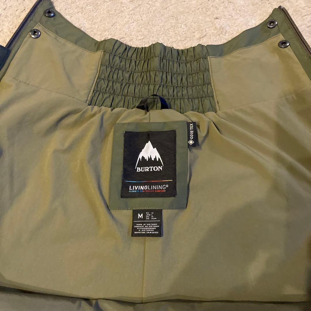 Burton スノーボードウェア カーキ　ビブパンツ ゴアテックス　女性M