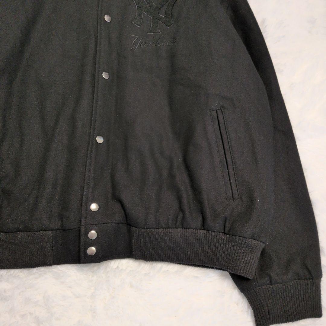 90s ニューヨーク・ヤンキース 中綿 ウール スタジャン オールブラック