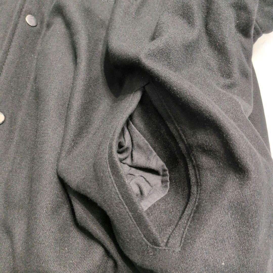 90s ニューヨーク・ヤンキース 中綿 ウール スタジャン オールブラック