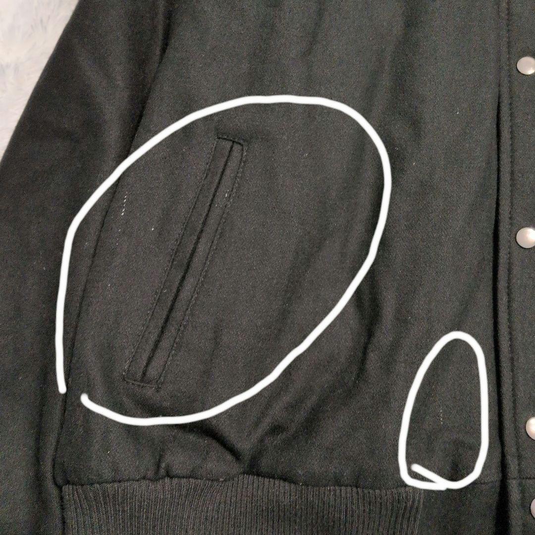 90s ニューヨーク・ヤンキース 中綿 ウール スタジャン オールブラック