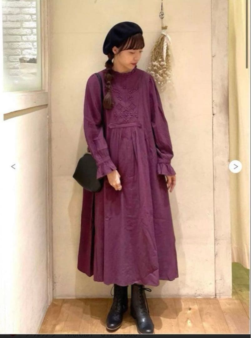 サマンサモスモス ツハル TSUHARU 立体ビーズ刺繍 ボルドー