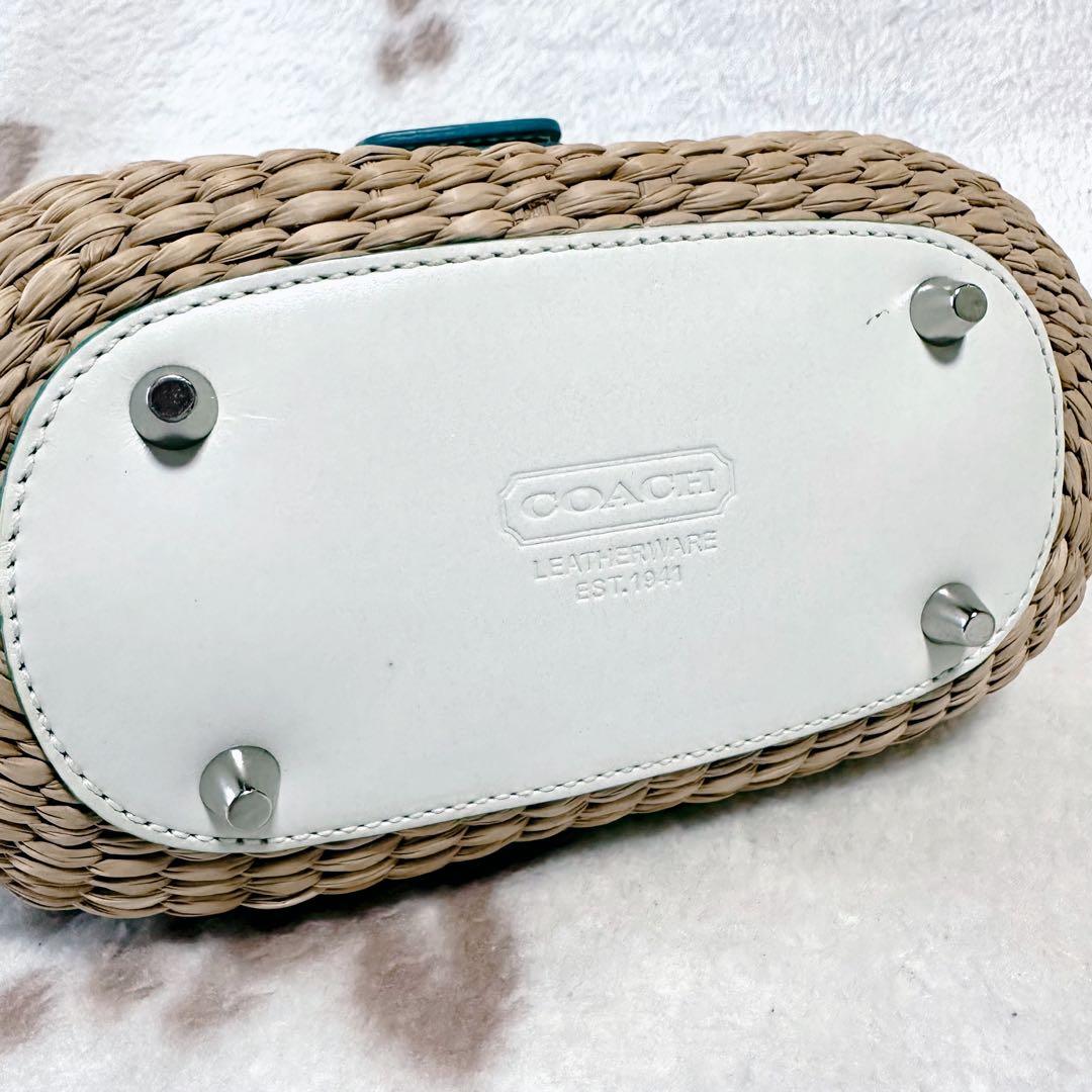 COACH コーチ かごバッグ ソーホー シグネチャー ストロー オールド