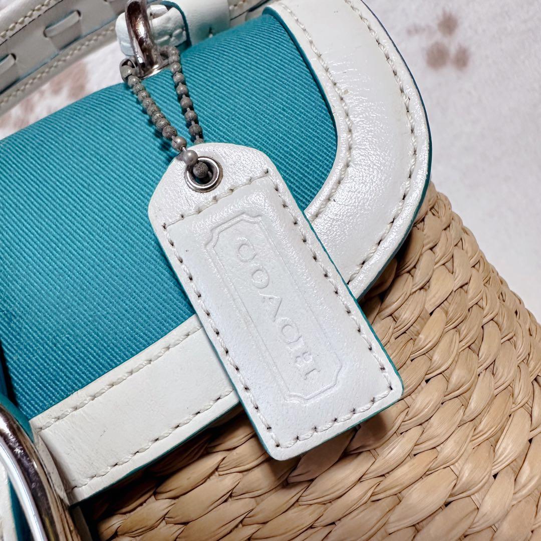 COACH コーチ かごバッグ ソーホー シグネチャー ストロー オールド