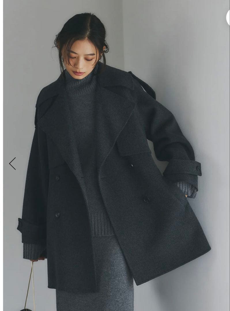 anuans リバーウールミドルトレンチコート