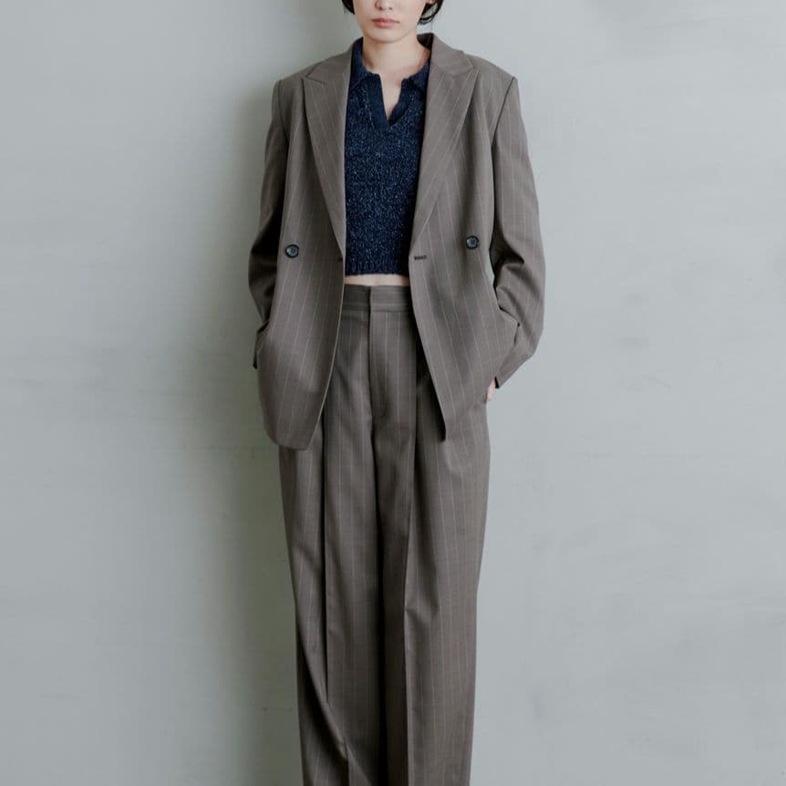 MIESROHE リラクシー ダブルJKT ストライプ