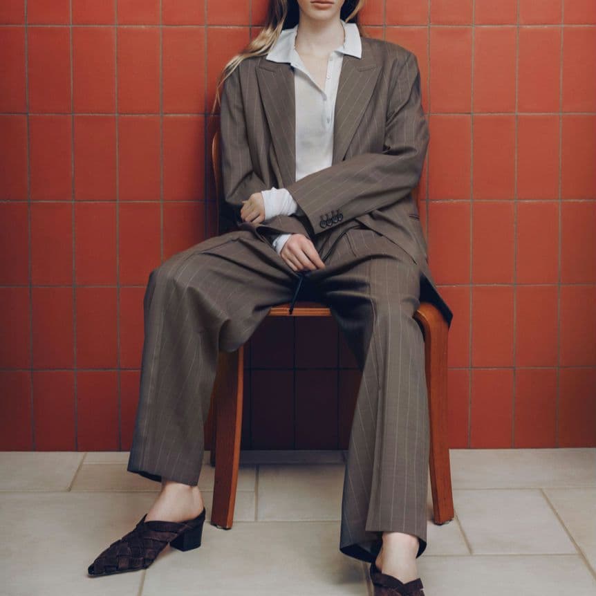 MIESROHE リラクシー ダブルJKT ストライプ