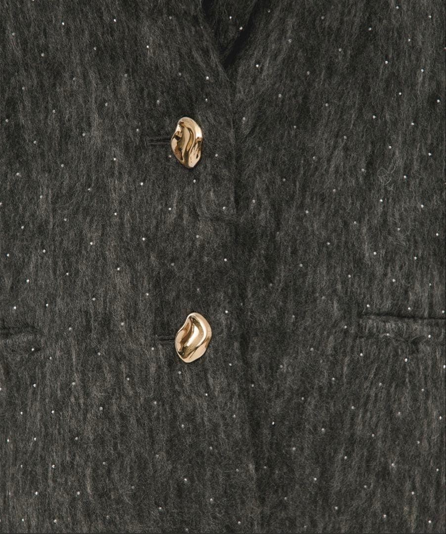 loin nuit ロワンニュイ シャギーコート ダークグレー