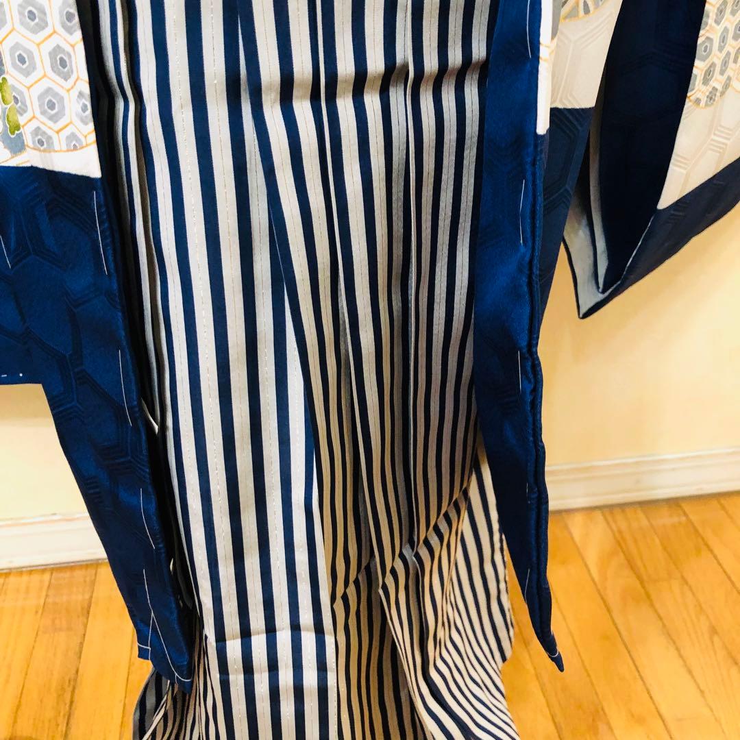 七五三 五歳‼️未使用タグ付着物×袴‼️ 紺地に鷹兜煌びやか‼️完全フルセット 銘品