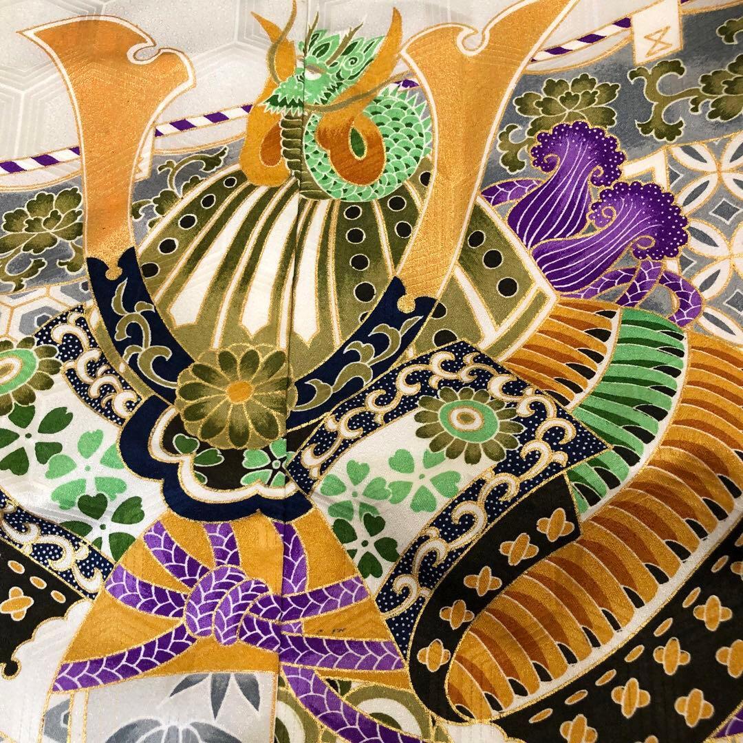 七五三 五歳‼️未使用タグ付着物×袴‼️ 紺地に鷹兜煌びやか‼️完全フルセット 銘品