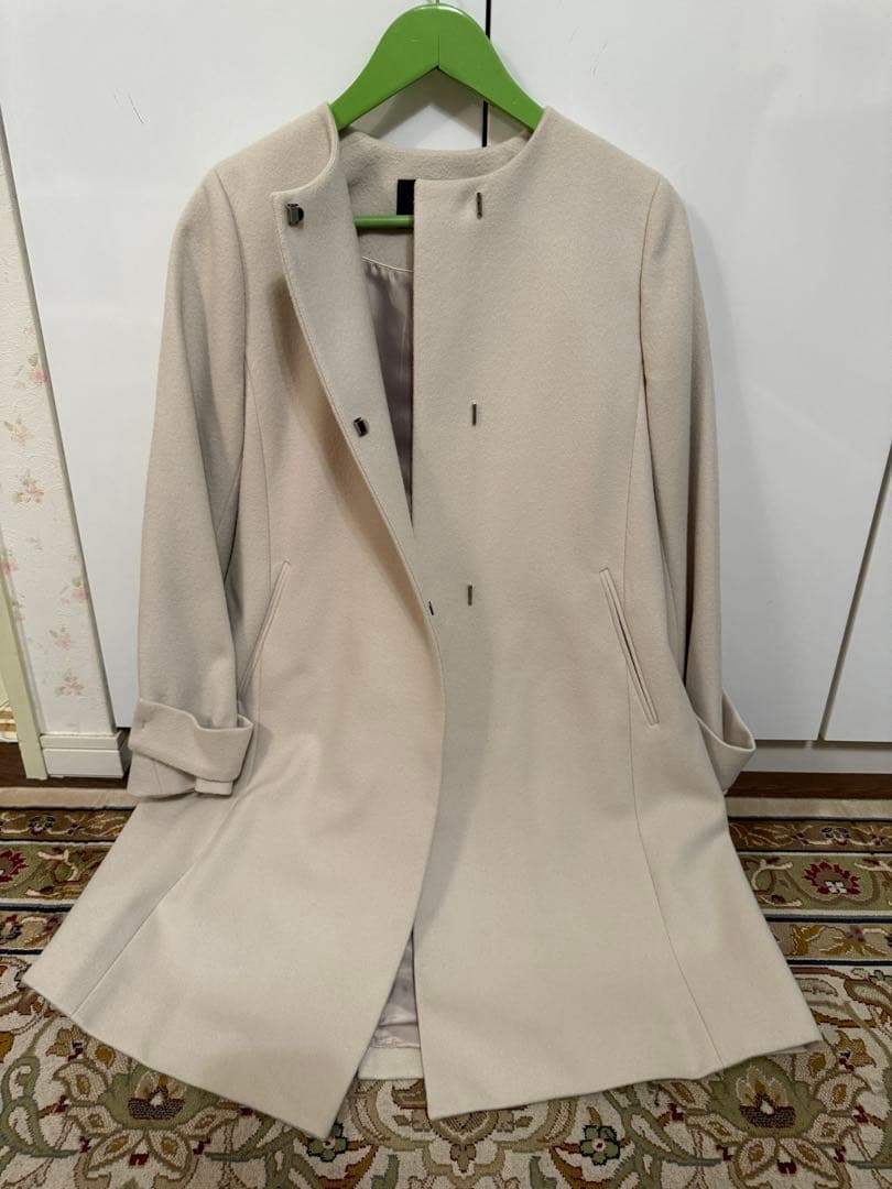LAUTREAMONT ベージュ ノーカラーコート 38