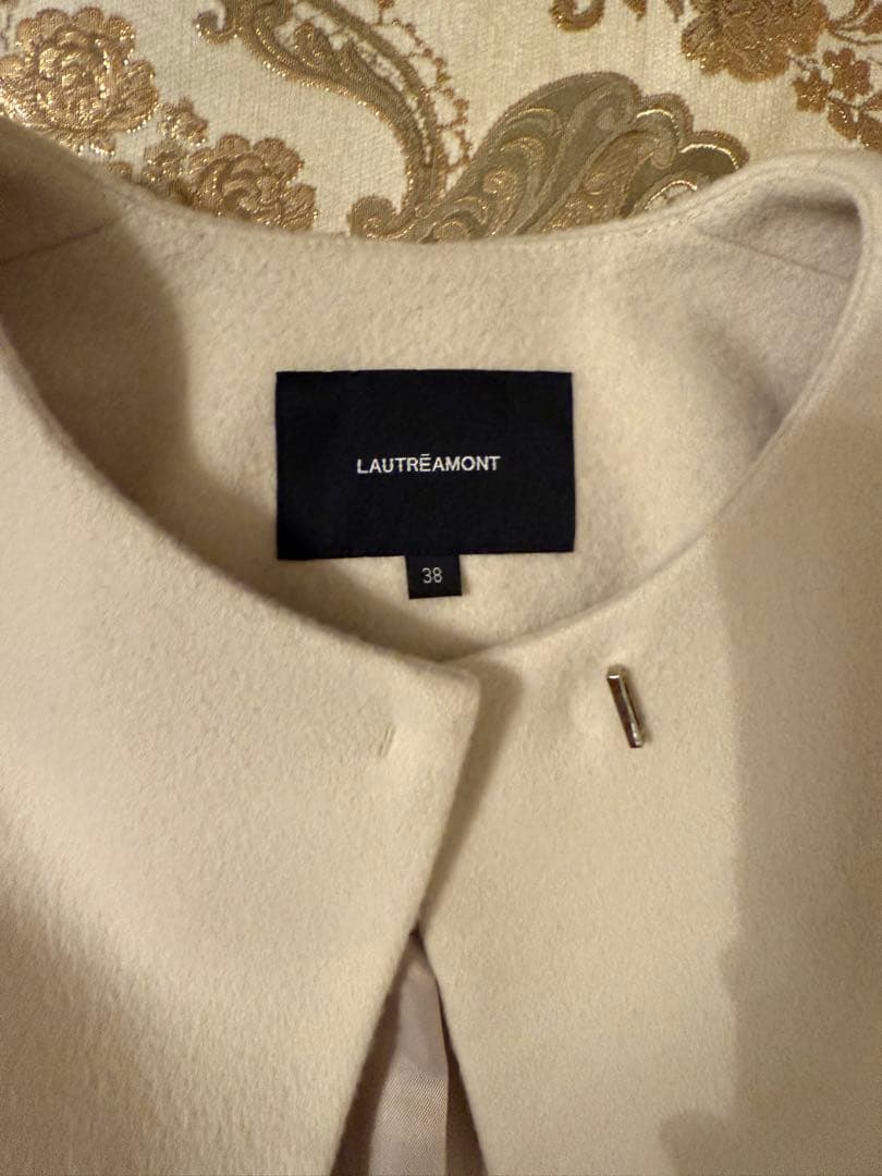 LAUTREAMONT ベージュ ノーカラーコート 38