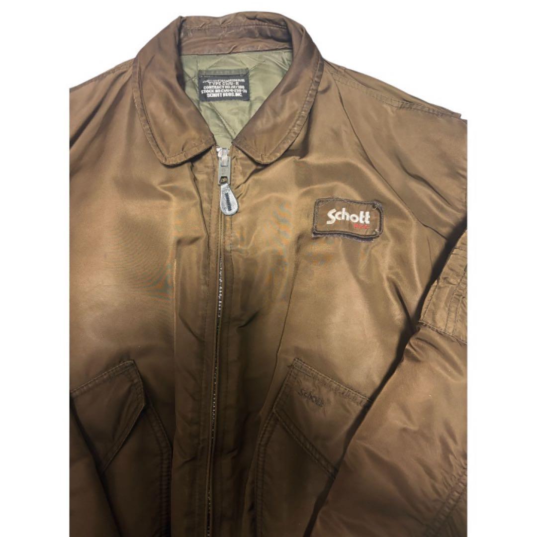 80s 90s Schott MA-1 フライトジャケット ブラウン