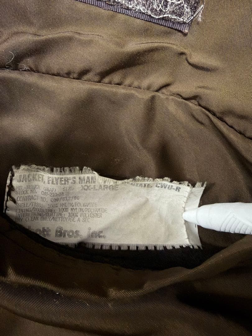 80s 90s Schott MA-1 フライトジャケット ブラウン