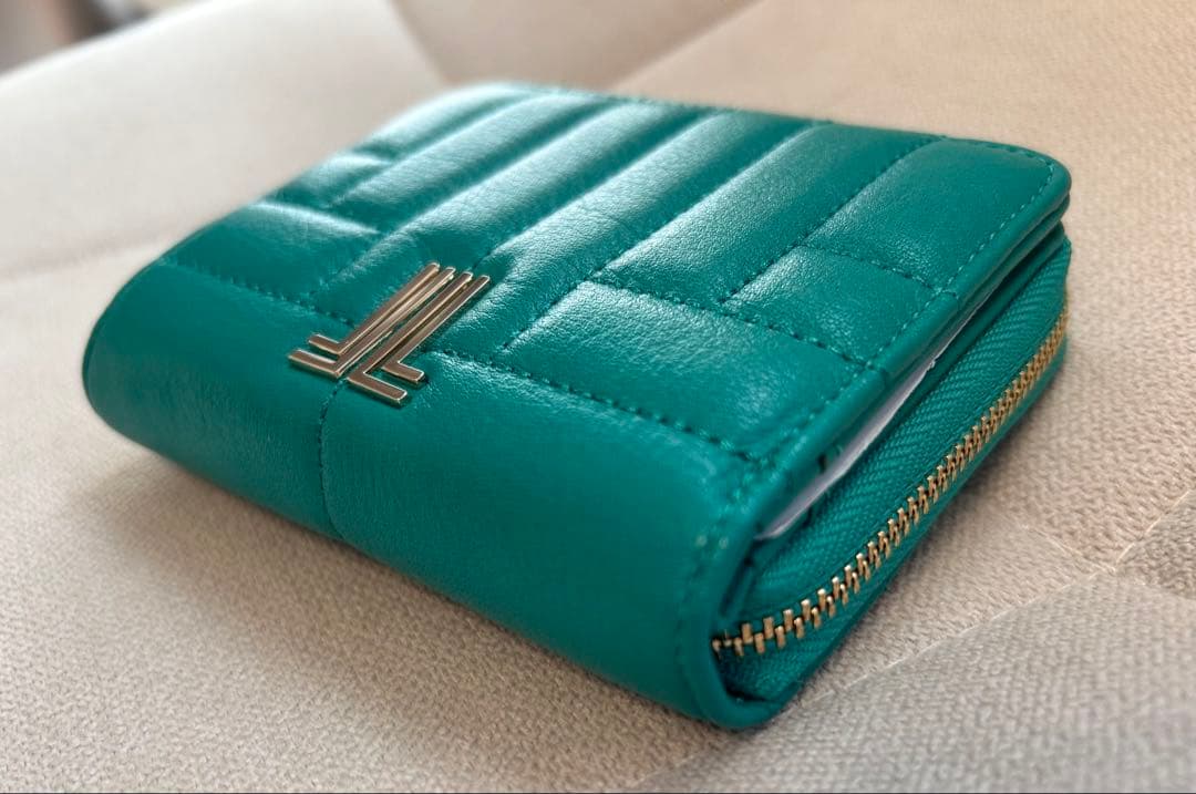 【AK様ご予約品】LANVIN／ランバン　グリーン キルティング 二つ折り財布