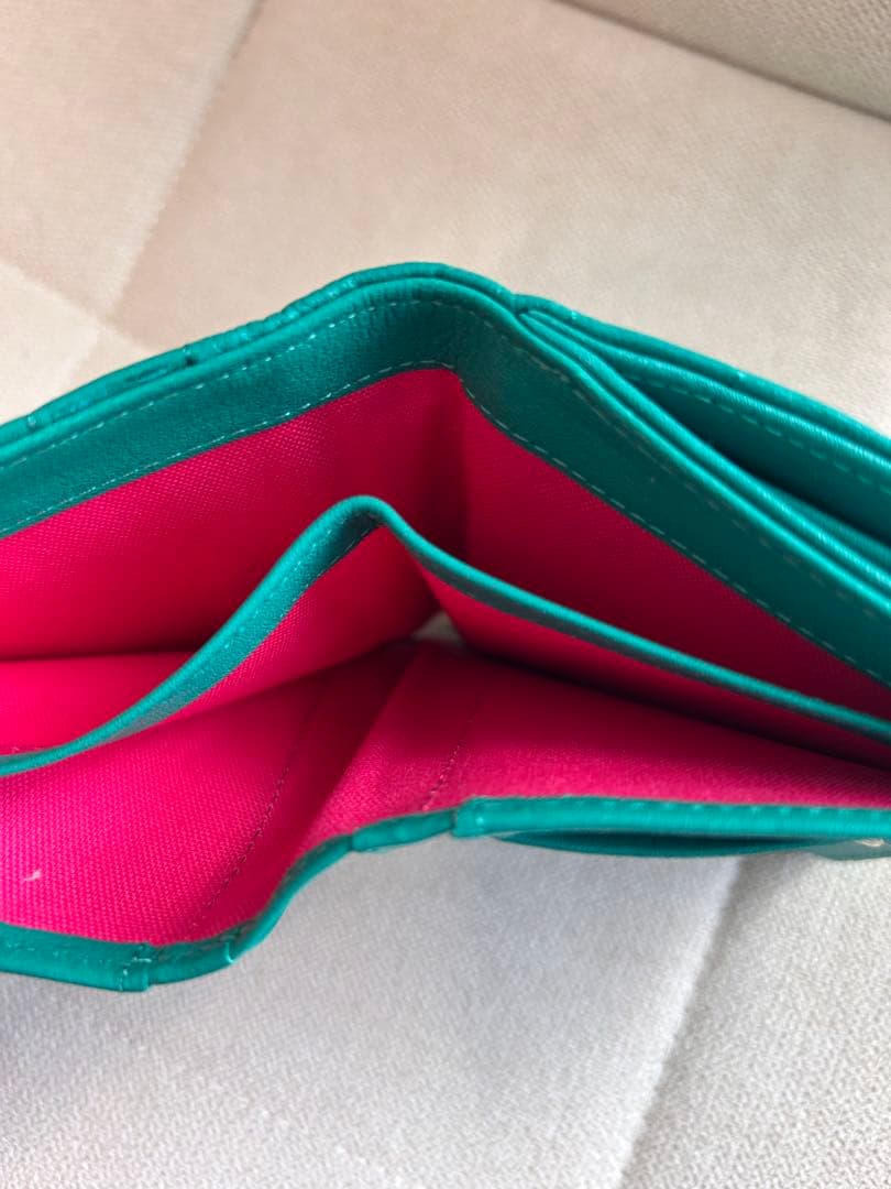 【AK様ご予約品】LANVIN／ランバン　グリーン キルティング 二つ折り財布