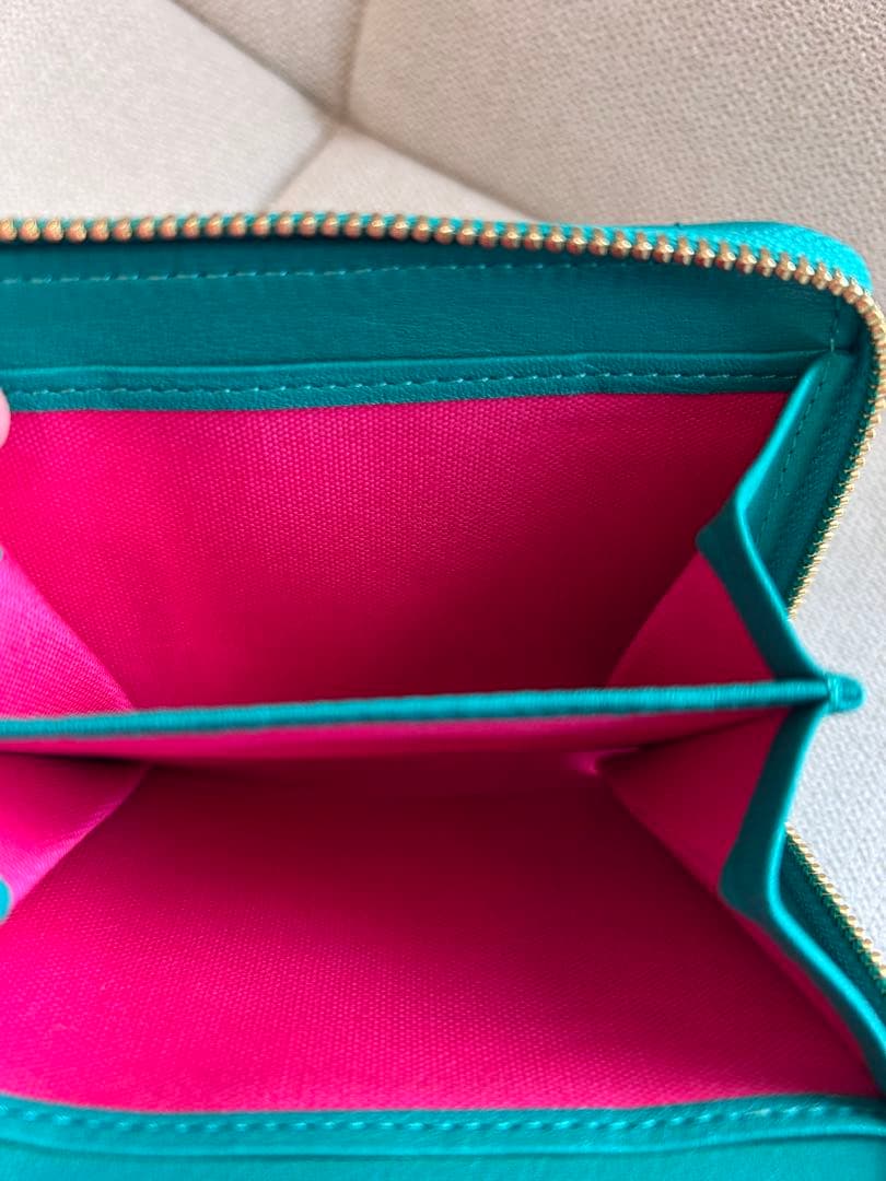 【AK様ご予約品】LANVIN／ランバン　グリーン キルティング 二つ折り財布