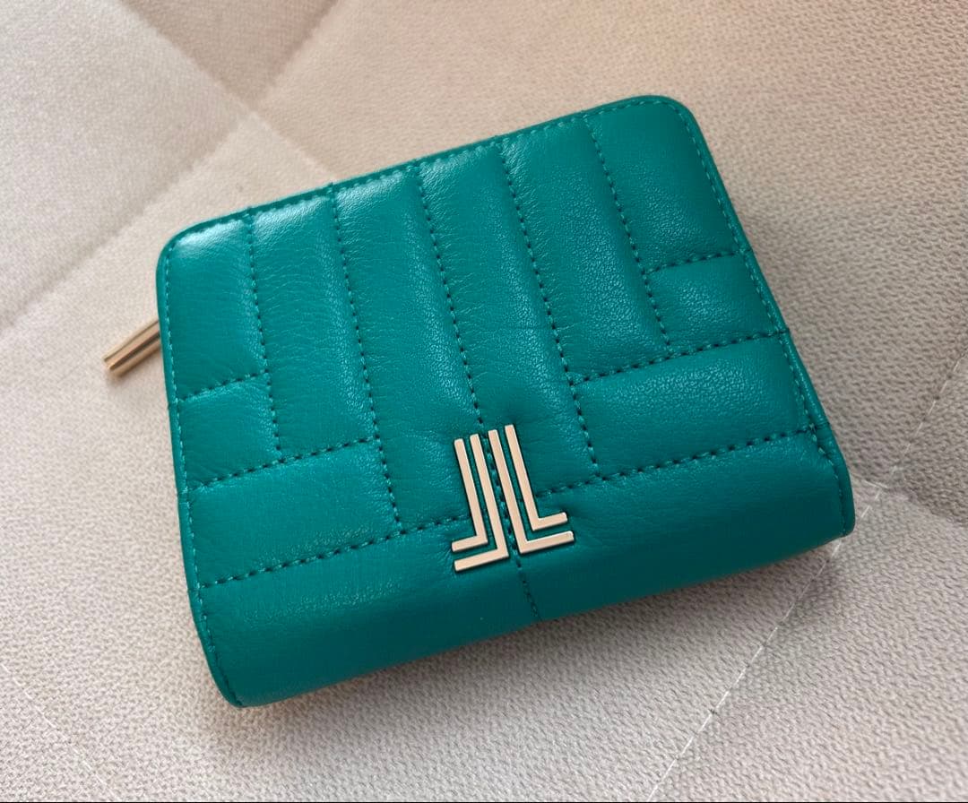 【AK様ご予約品】LANVIN／ランバン　グリーン キルティング 二つ折り財布