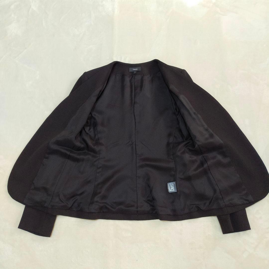 美品　Theory　現行タグ　ノーカラージャケット　2サイズ　SAXONY