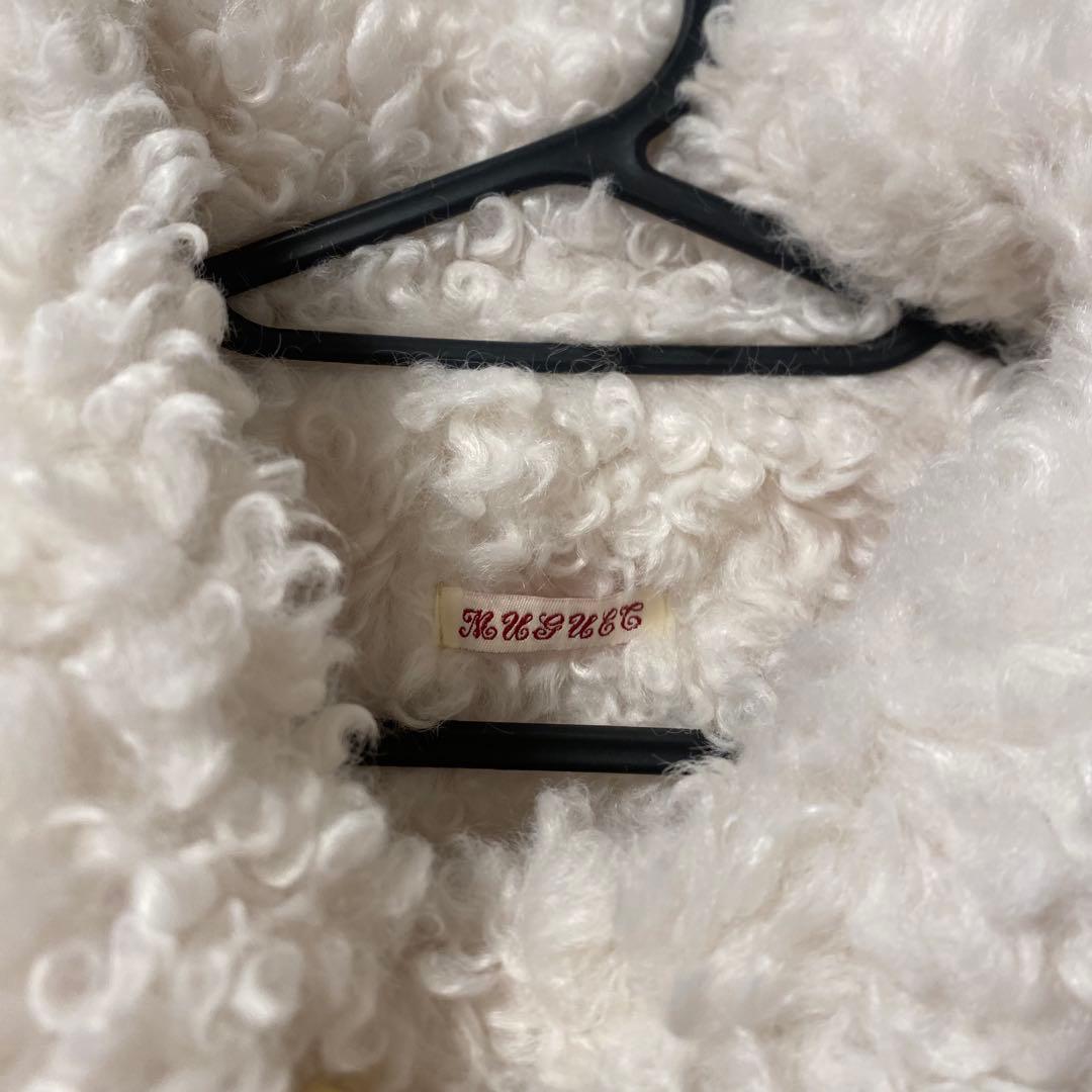 ジャケット・アウター muguet duffle short fur coat ivory