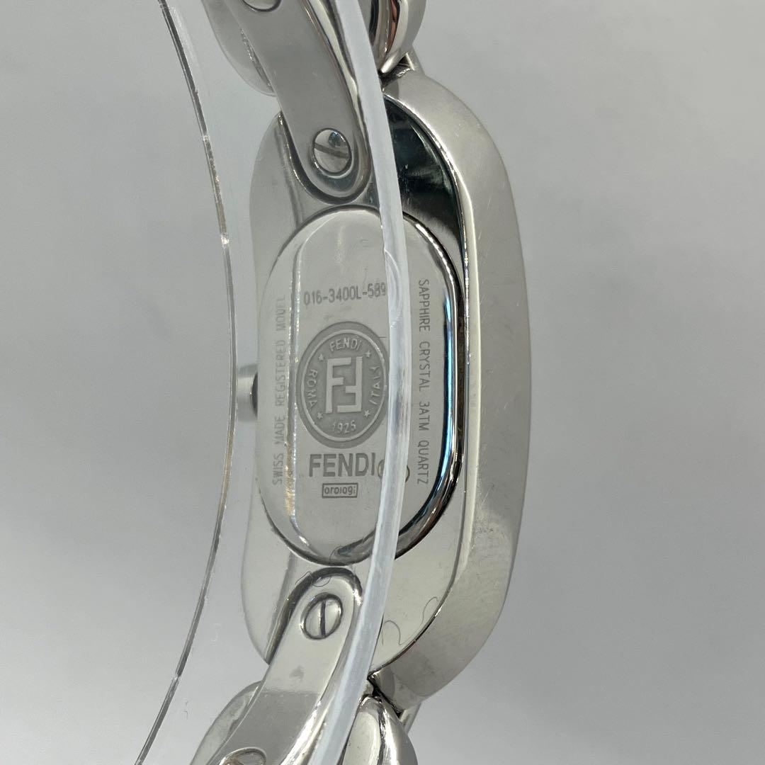 フェンディ ステンレスベルト ピンク文字盤 クォーツ腕時計 保証書純正箱付 稼働