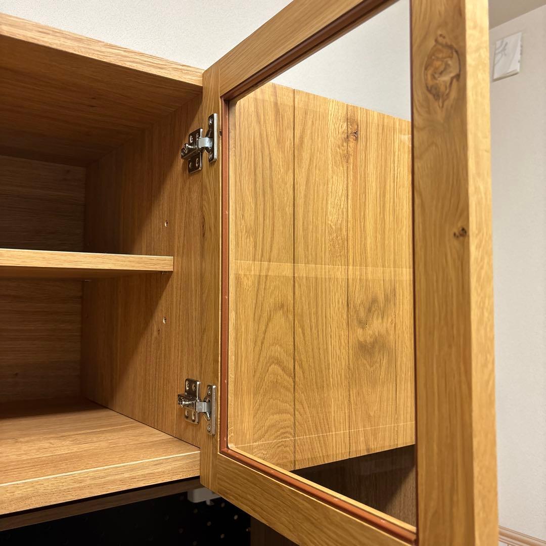 オーク材 ウレタン塗装 キッチンボード キッチン収納 食器棚