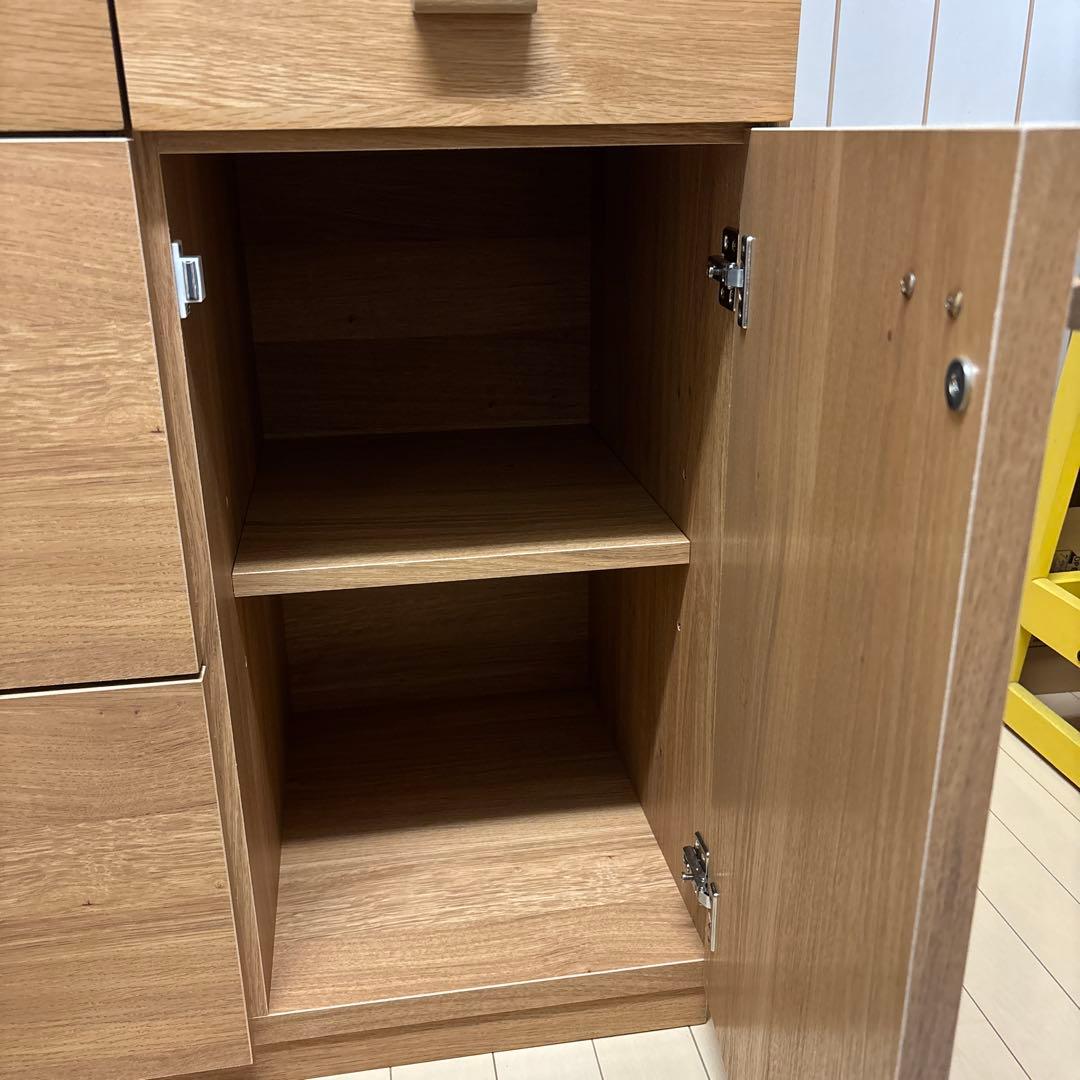 オーク材 ウレタン塗装 キッチンボード キッチン収納 食器棚