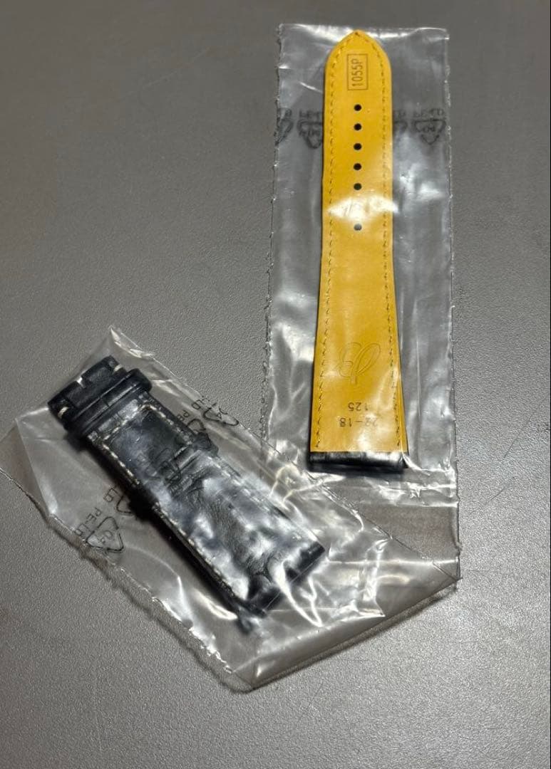 ★お値下げ【新品未使用】ブライトリングブラックアリゲーターストラップ22mm