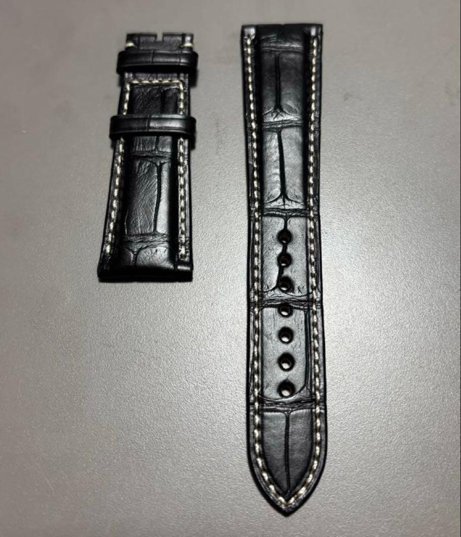 ★お値下げ【新品未使用】ブライトリングブラックアリゲーターストラップ22mm