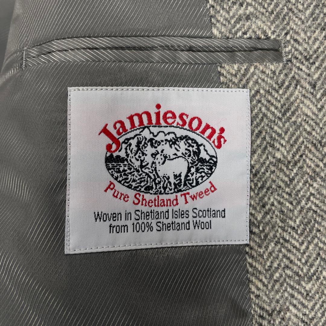 ジャミーソンズ シェトランドウール ヘリンボーン ハンティングジャケット L