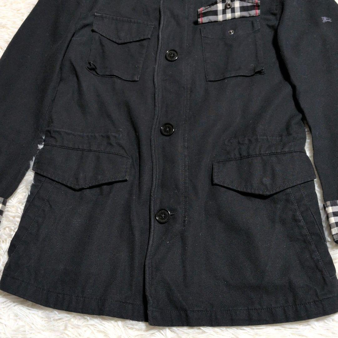 希少 バーバリーブラックレーベル 黒　M ミリタリー ジャケット 　アウター