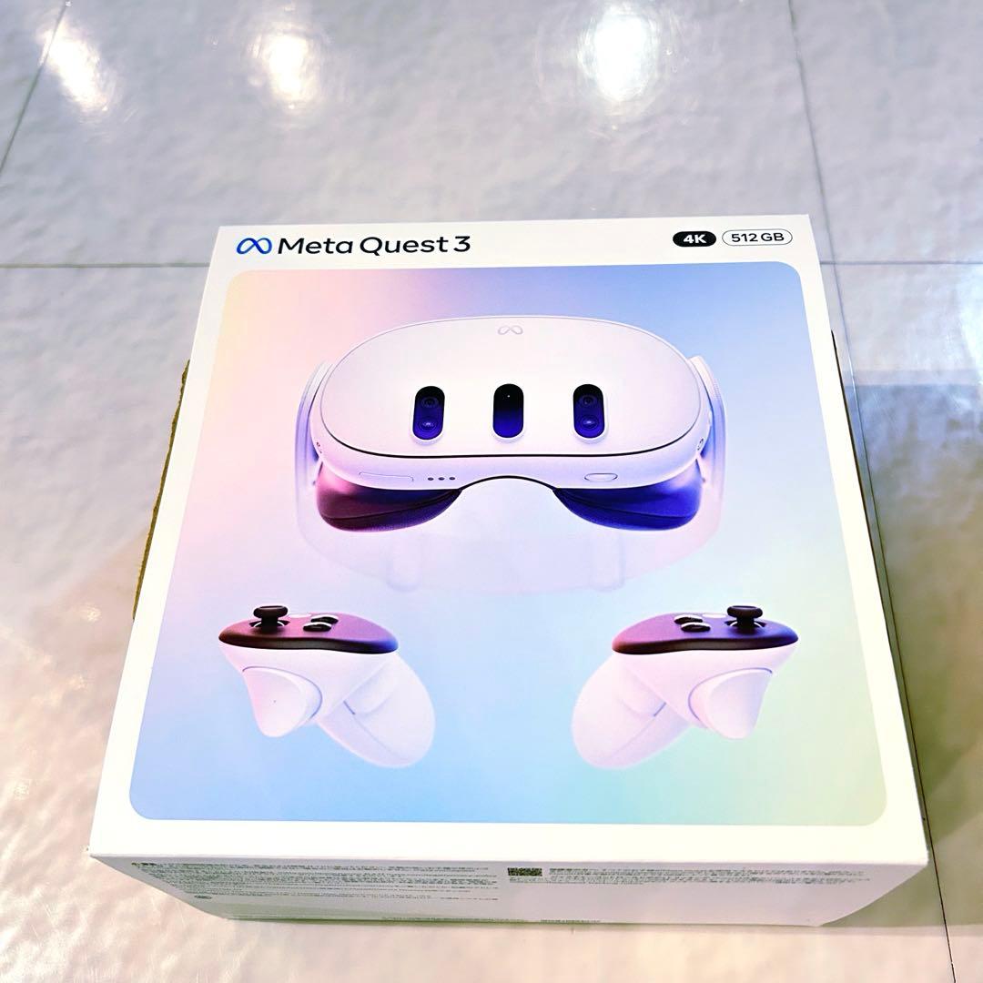 メタクエスト3、512GB、ヘッドストラップ、ゴム製カバー付き
