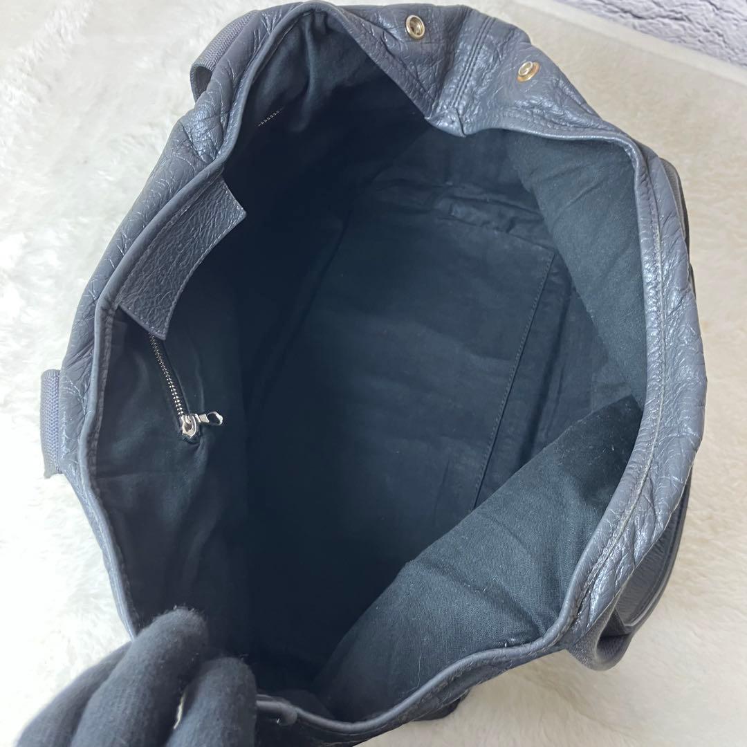 バレンシアガ✨カバスS シワ加工 本革 レザー トートバッグ ダークグレー