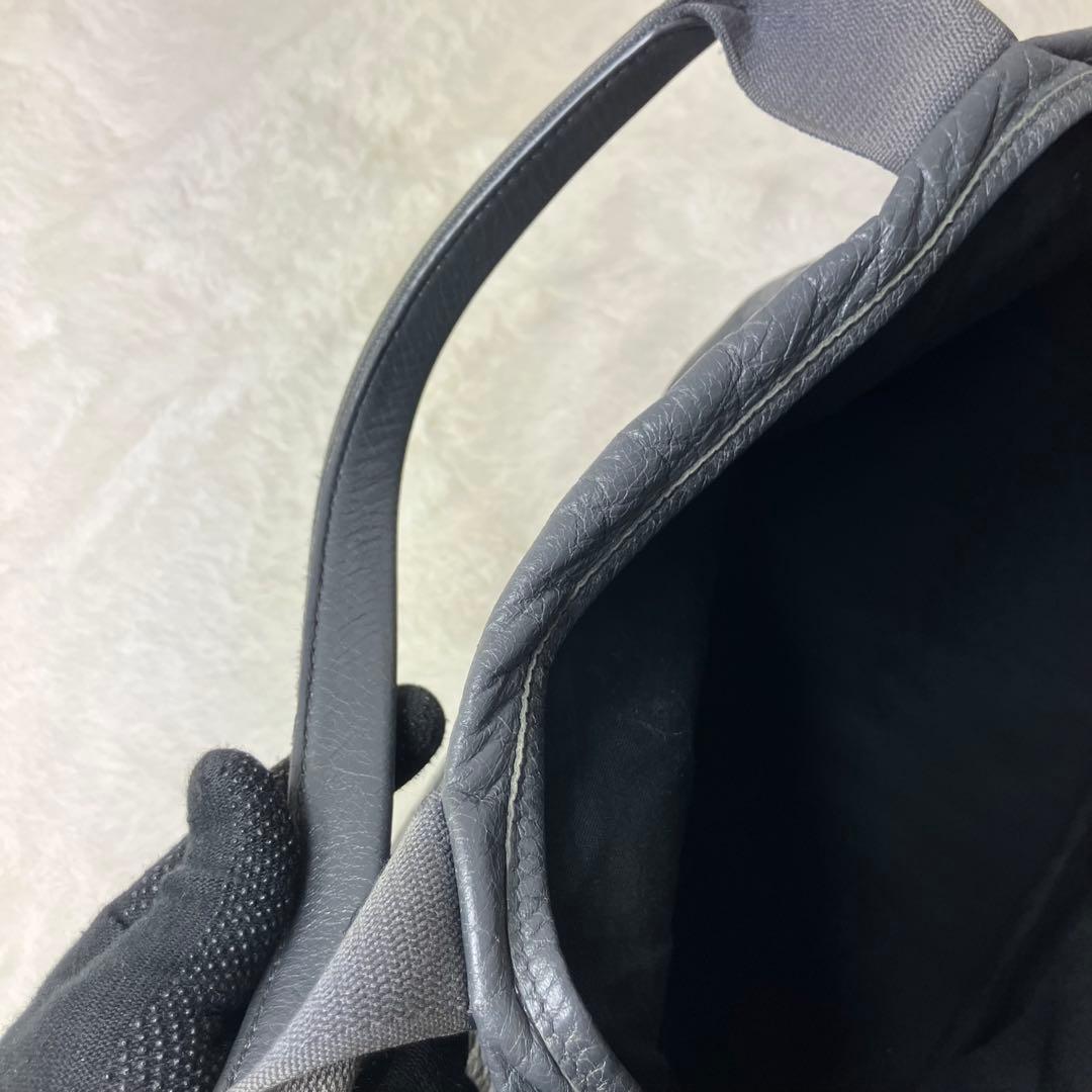 バレンシアガ✨カバスS シワ加工 本革 レザー トートバッグ ダークグレー