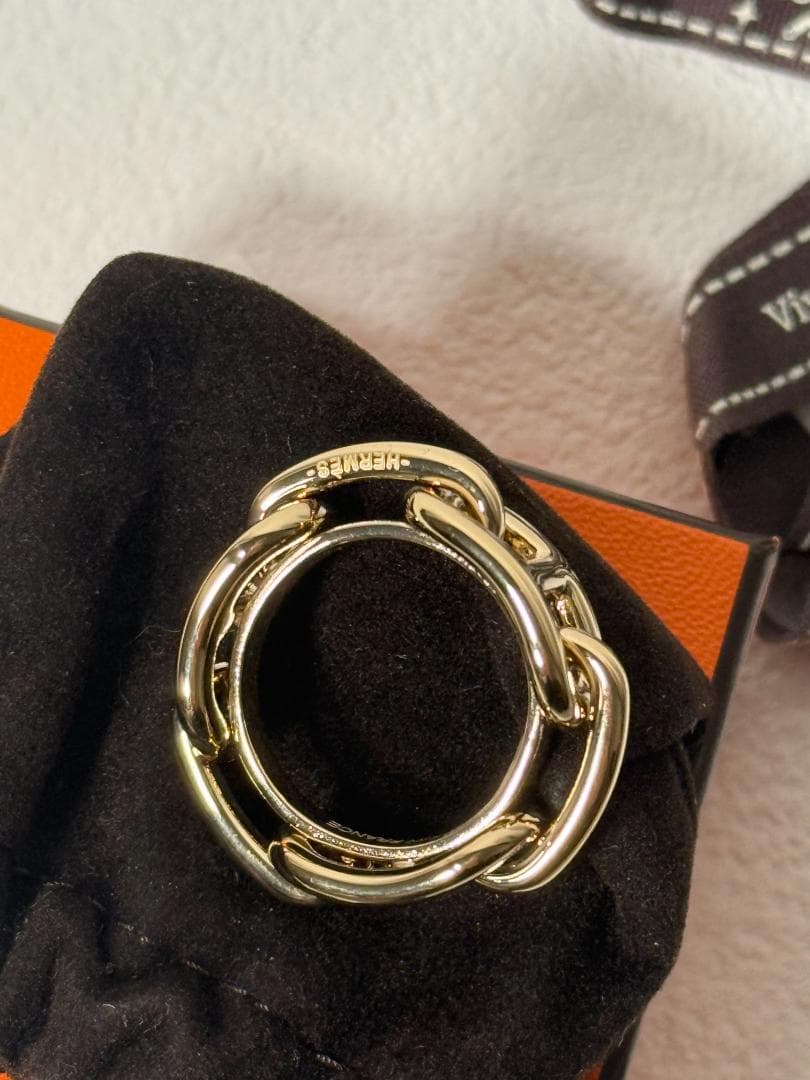 未使用品！　エルメス　スカーフリング　ゴールド　シェーヌダンクル　上品