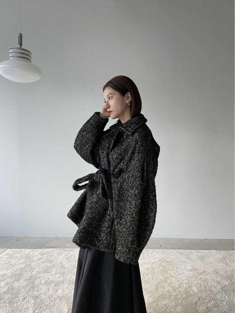 ジャケット・アウター CLANE MIX LOOP TWEED BOX COAT