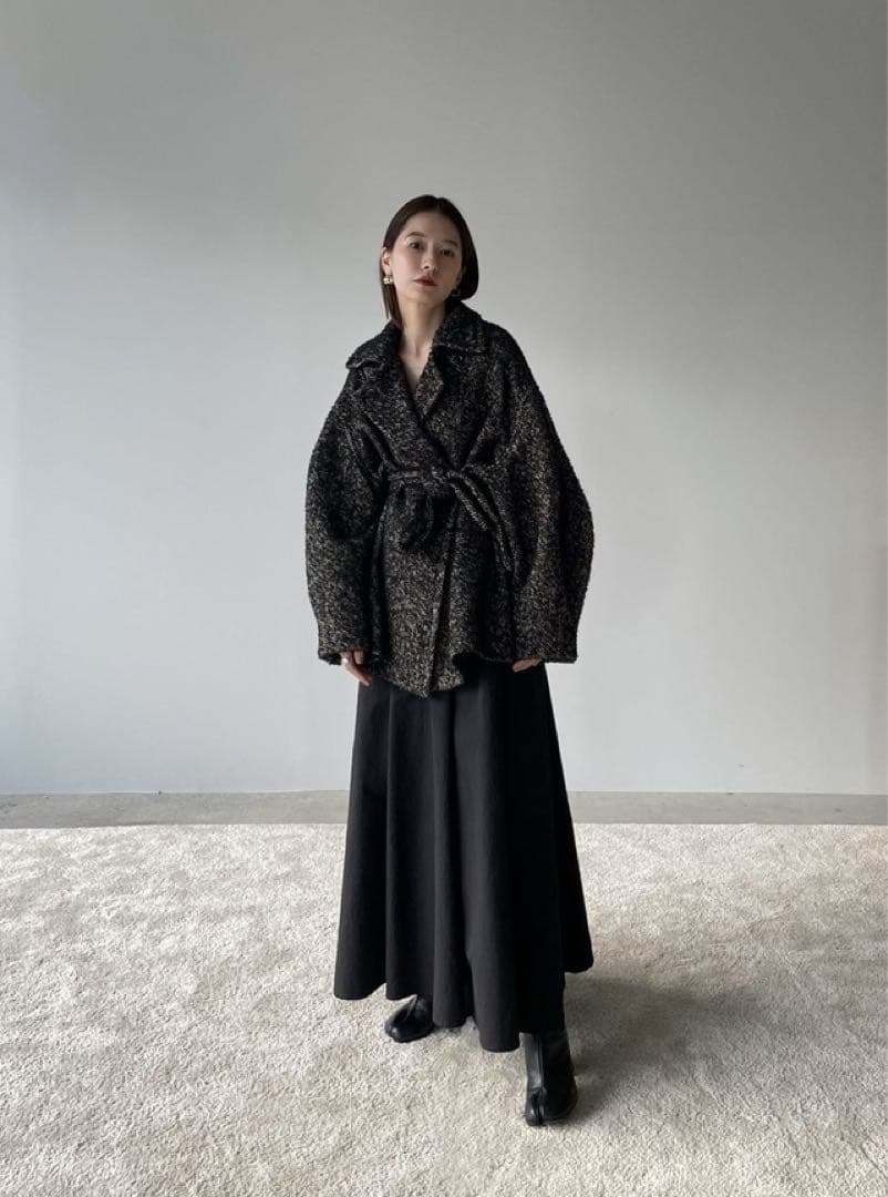 ジャケット・アウター CLANE MIX LOOP TWEED BOX COAT