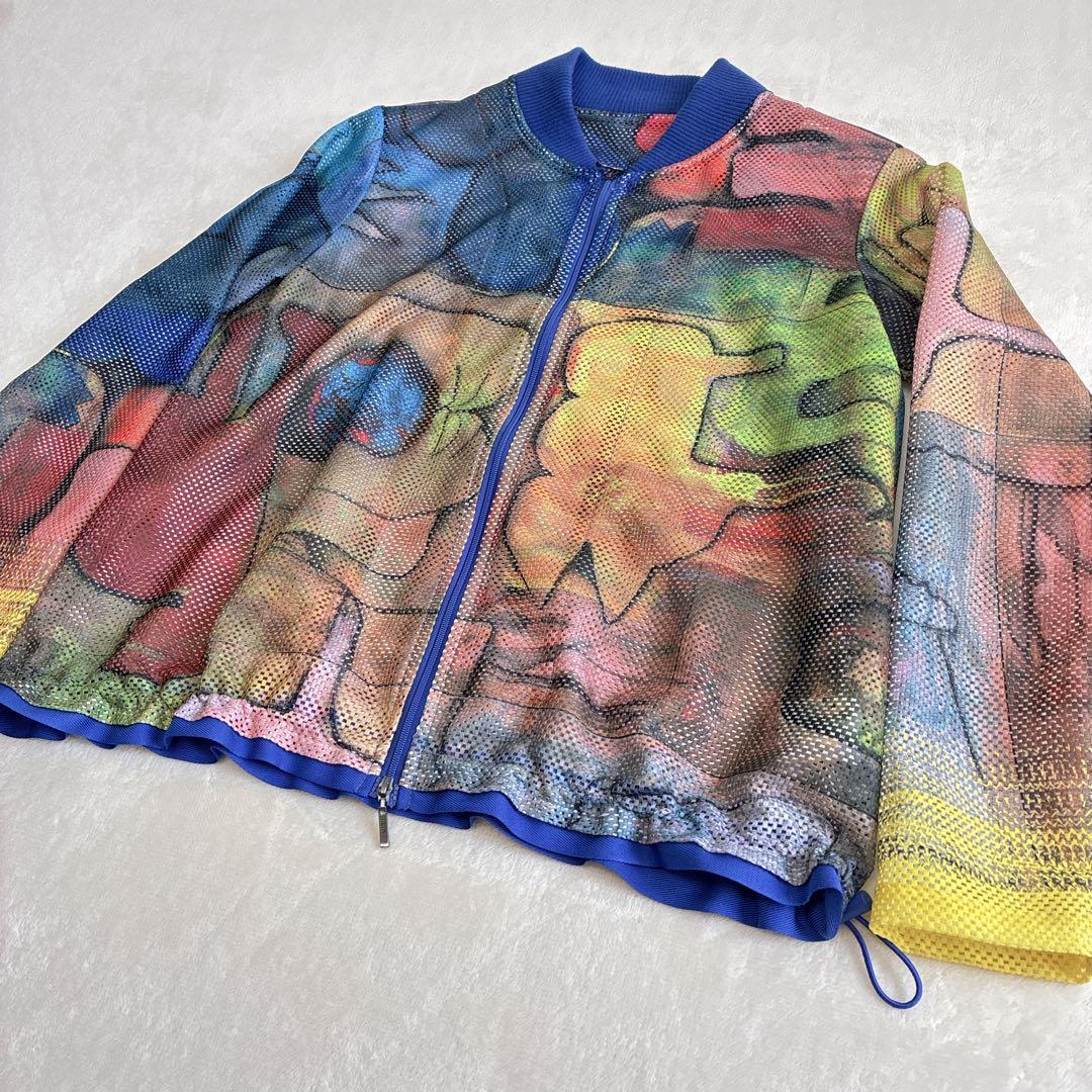 TRUNK HIROKO KOSHINO アートプリントメッシュデザインブルゾン