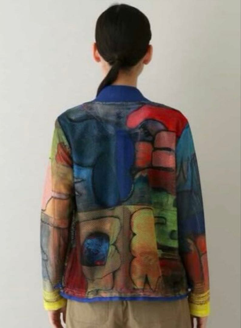 TRUNK HIROKO KOSHINO アートプリントメッシュデザインブルゾン