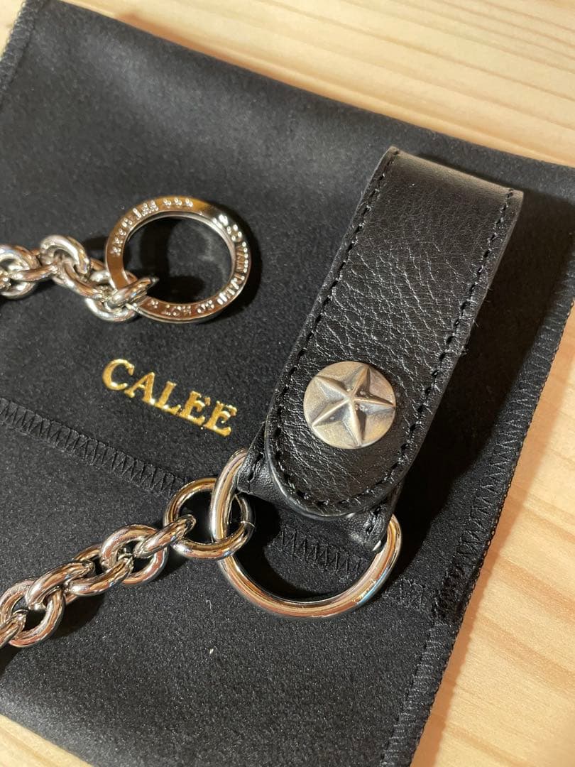 CALEE キャリー シルバーコンチョ レザーウォレットチェーン 新品