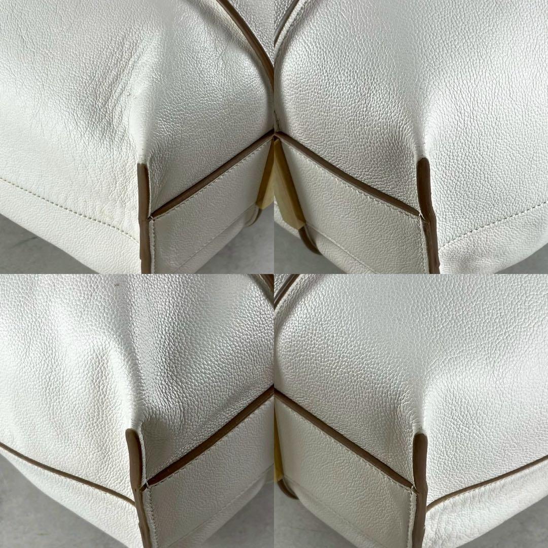 美品✨ TOD'S タイムレス トートバッグ ベージュ ポーチ付き　ホワイト